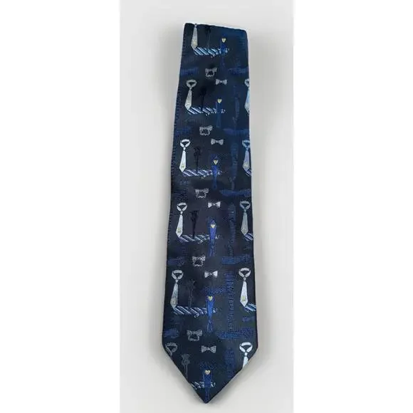 VINTAGE MOSCHINO SILK TIE All Over Tie Pattern MOSCHINO MADE IN ITALY - Picture 2 of 5